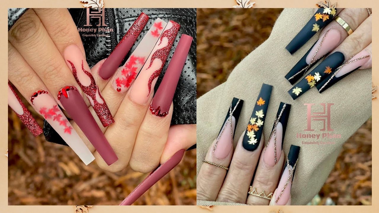 AUTUMN FLAME NAIL ART TUTORIAL | Nail Artist: HnnailsbyHoney | Red Fall Nails | Nails Fascination