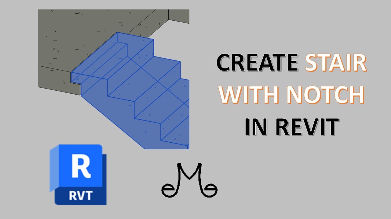 Revit Tutorial - Stairs - how to create stair with notch