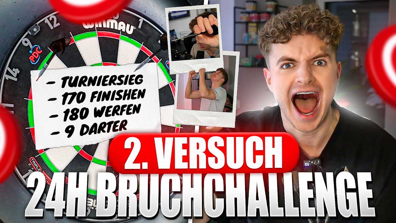 KANN ICH DIE 24 STUNDEN CHALLENGE DIESMAL SCHAFFEN? 🤯🎯(TEIL 1) Darts Bruchchallenge 🔥