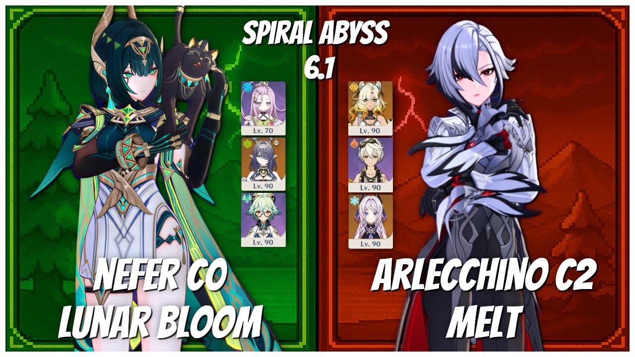 New Spiral Abyss 6.1 | Nefer Hypercarry & Arlecchino Melt | Genshin Impact