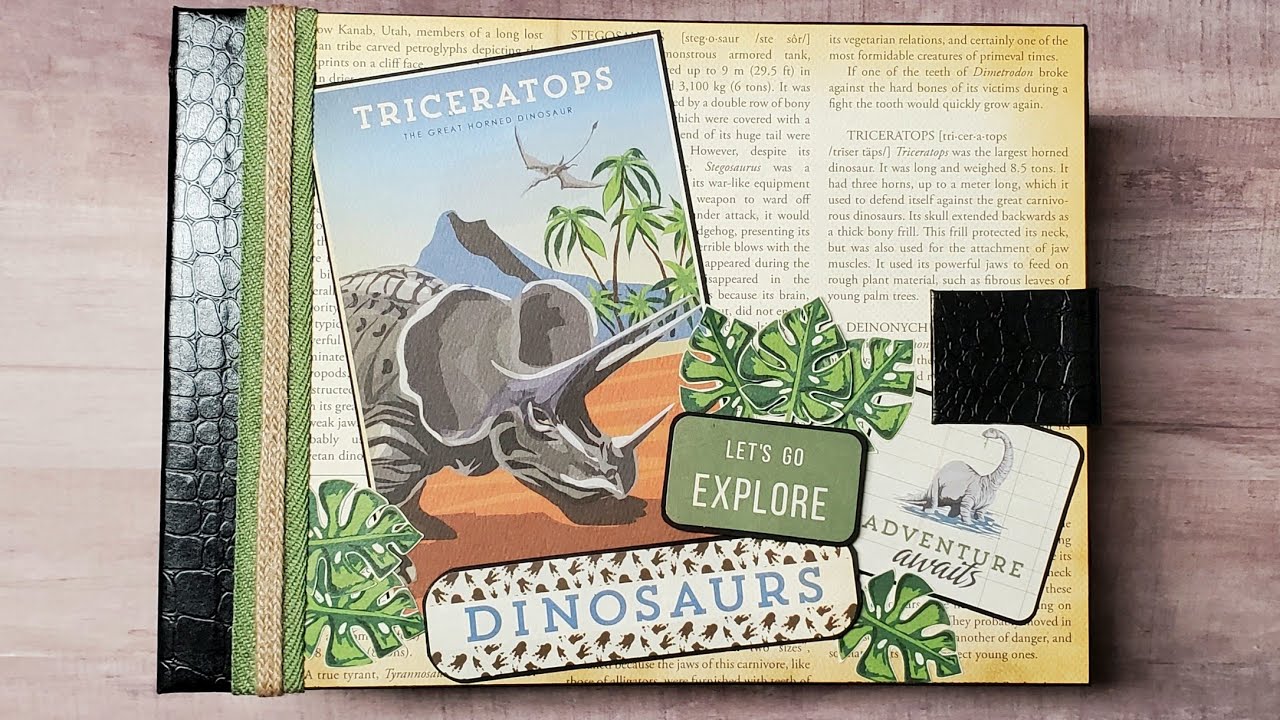 Mini Album using Dinosaur paper by Carta Bella