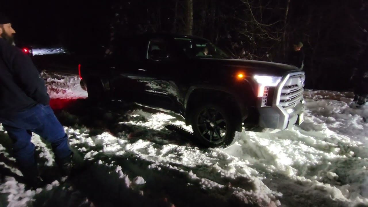 we are using traction boards in deep snow to get the Tundra moving