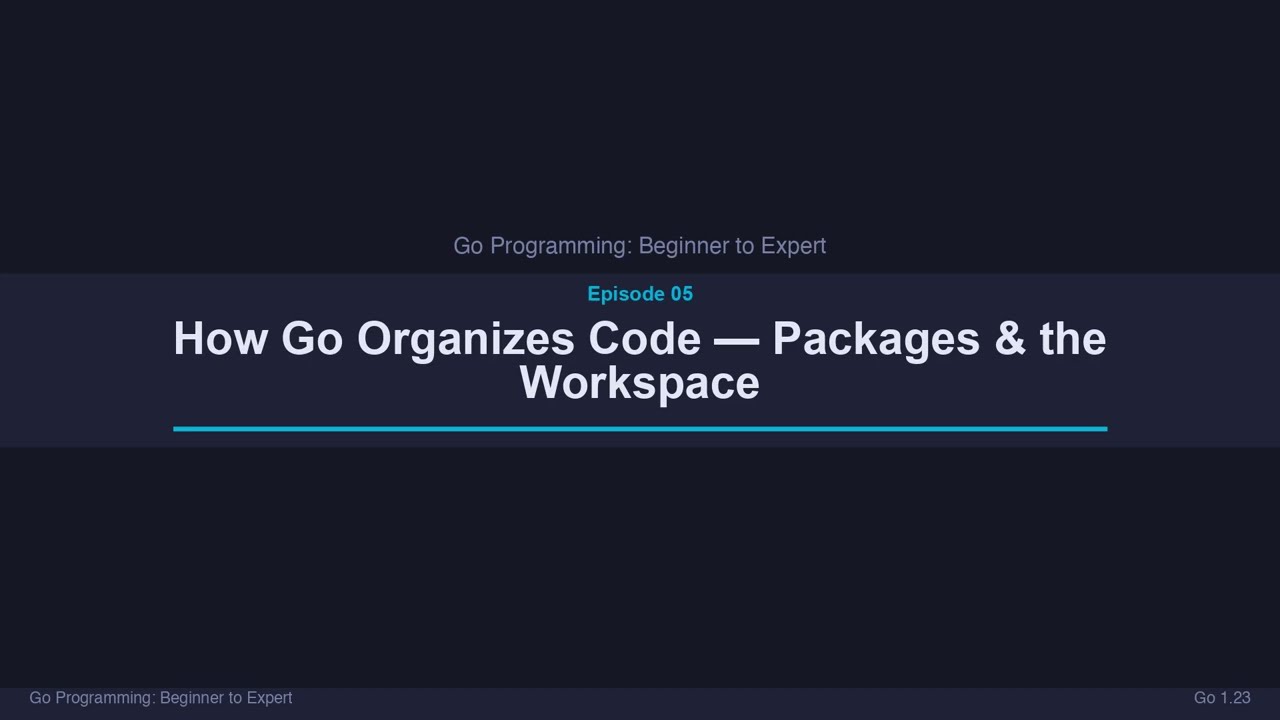 Episode 05: How Go Organizes Code — Packages & the Workspace