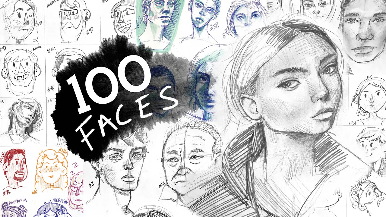 Drawing 100 heads in 7 days!! || Izzy Sneed