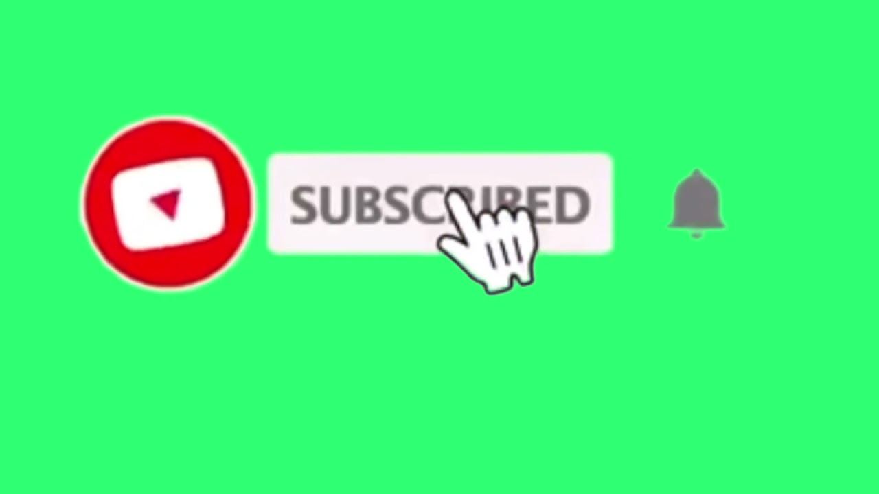 Green Screen Animated Subscribe Button with Bell icon Sound Effects