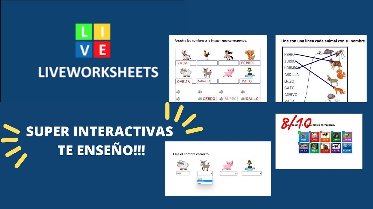 Te enseño paso a paso a crear (5 clases) FICHAS en liveworksheets/ 2022