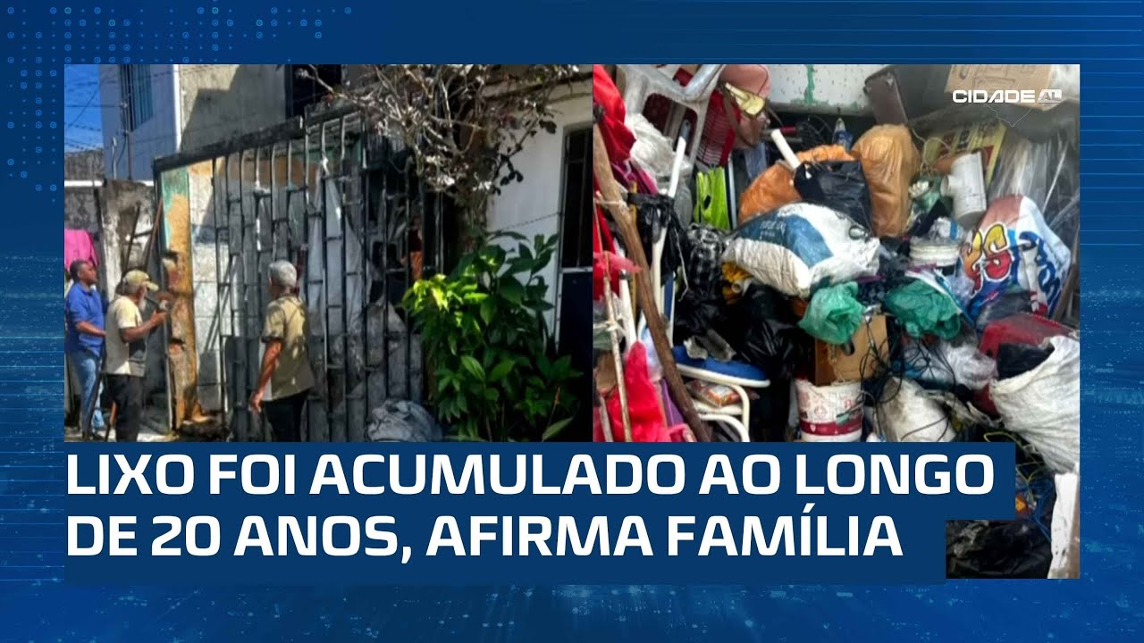 Cinco toneladas de lixo são retiradas de casa de idosa de 75 anos que acumulava entulhos há 20 anos