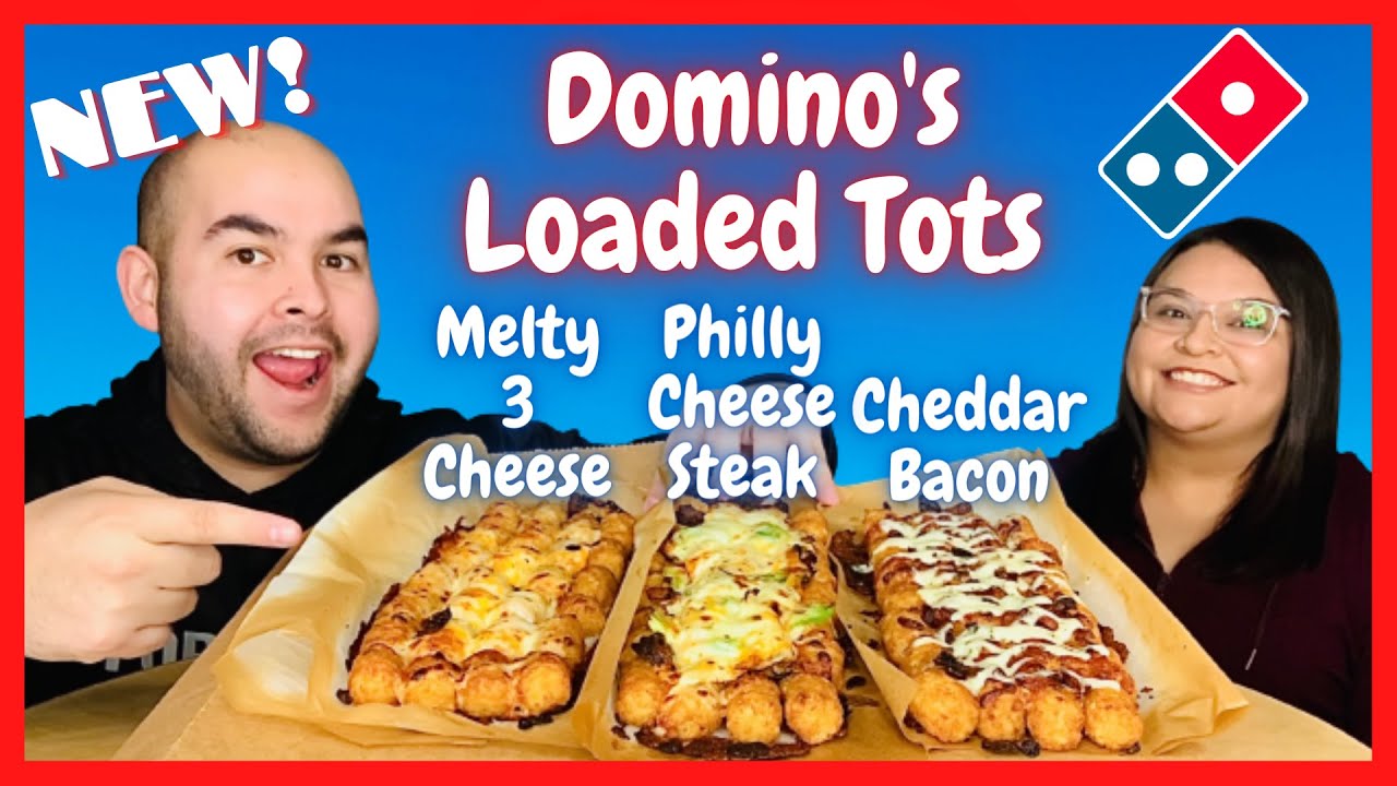 NEW Domino's Loaded Tots Review | Cheddar Bacon, Philly Cheese Steak, & Melty 3 Cheese 🥔🧀🥓🥩🫑🧅