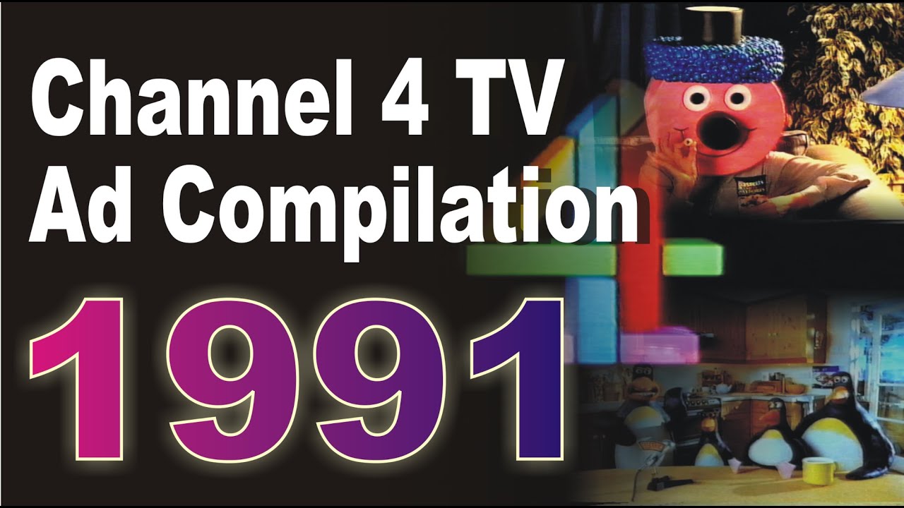1991 UK TV Channel 4 Advert Compilation