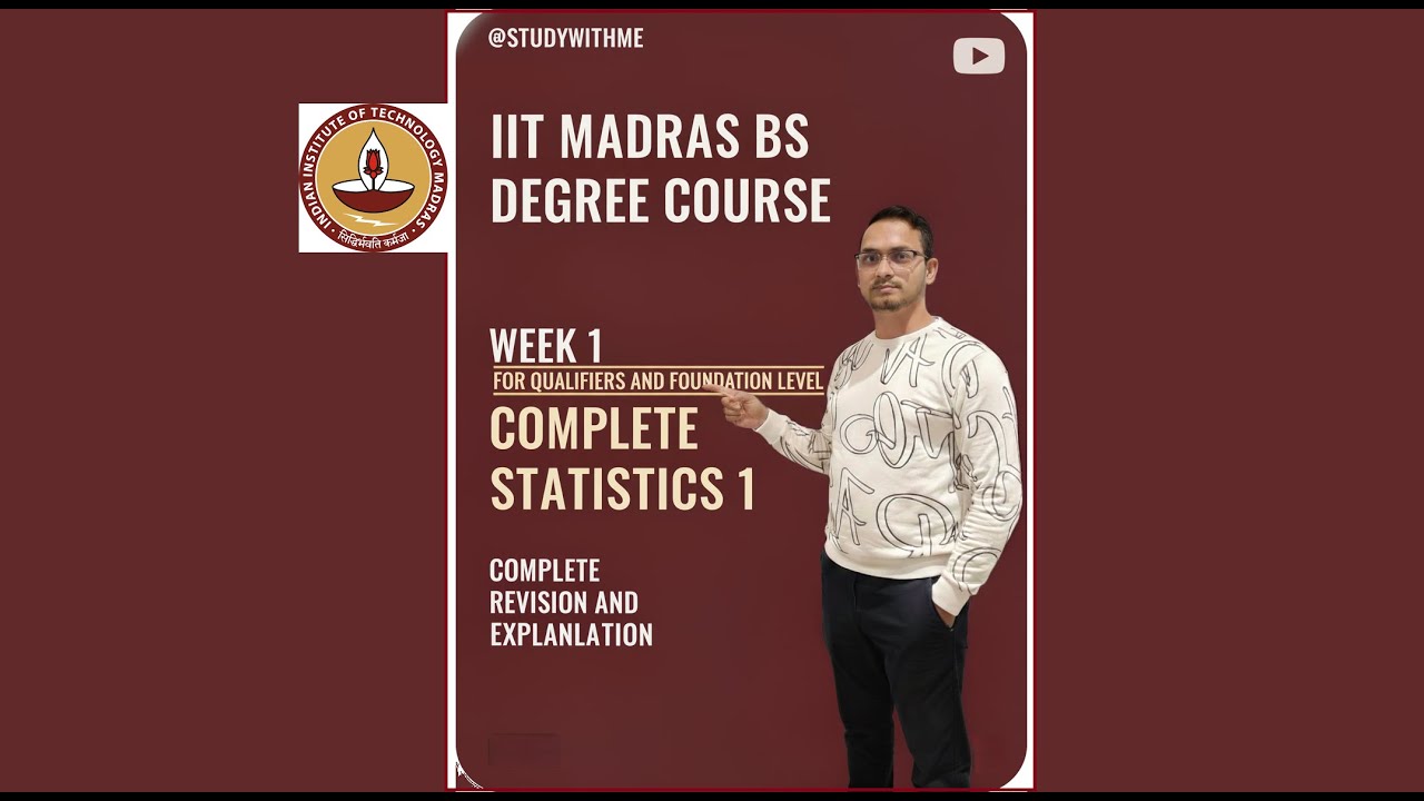 IIT Madras BS Degree Course Statistics 1 | WEEK 1 Complete Revision & Explanation 📚