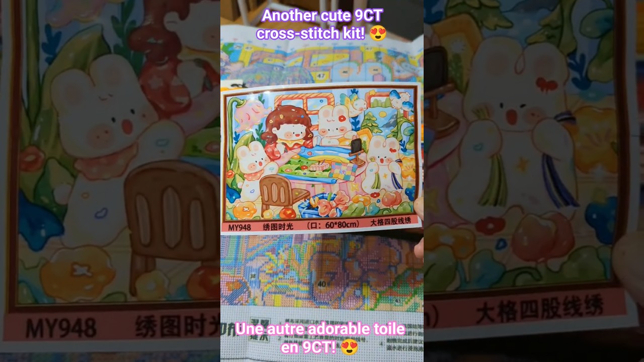 Cute 9CT cross-stitch/ Adorable toile en 9CT #crossstitch #pointdecroix #loisirscreatifs #embroidery