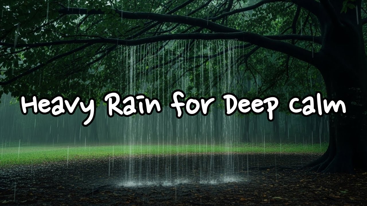 🌧️ Heavy Rain Under Forest Canopy 🌧️ | Rain Sounds Only for Deep Calm & Sleep (10 Hours)