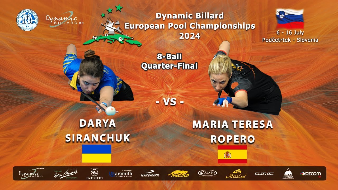Day 8; 8-ball QF: Dynamic Billard European Championships 2024 Men, Women, Wheelchair & U23's.
