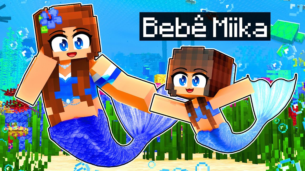 Jogando com MINHA MÃE SEREIA no Minecraft ◂Miika▸