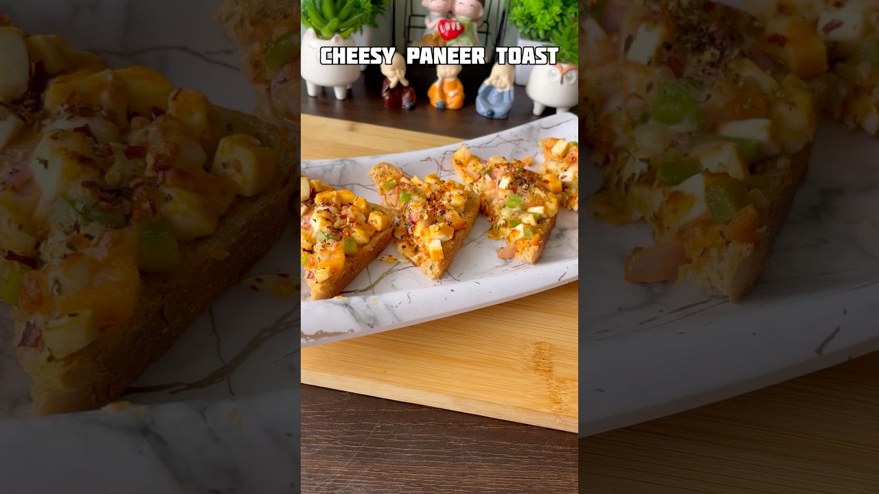 Cheesy paneer toast recipe #shorts #recipe #snacks #bread #toast #cheese #viral #trending #paneer