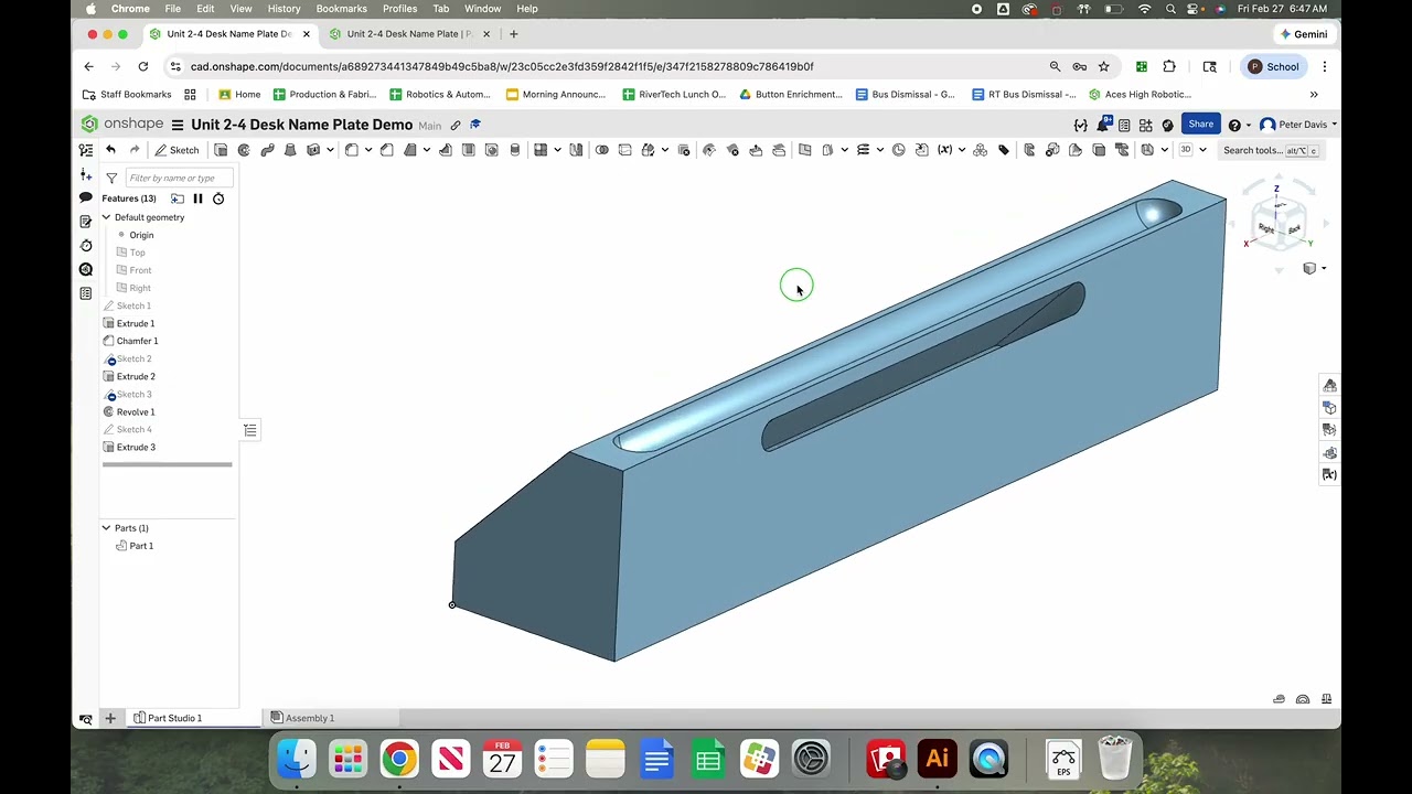 OnShape Tutor  3 Desk Plate