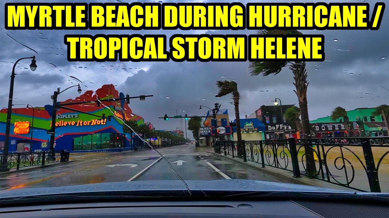 Myrtle Beach During Hurricane / Tropical Storm Helene on Ocean Boulevard!