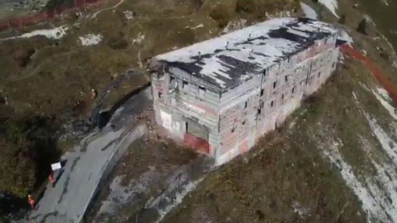 Demolizione della caserma Nato sul Grappa, le strutture viste dall'alto