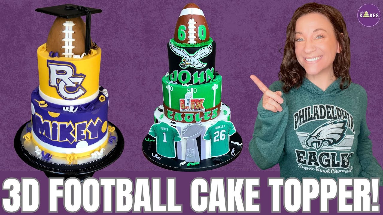Half 3D Football Cake Topper | Perfect for Sports Cakes!
