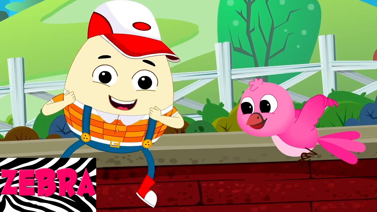Humpty Dumpty Sat On A Wall | Zebra Nursery Rhymes and Kids Songs