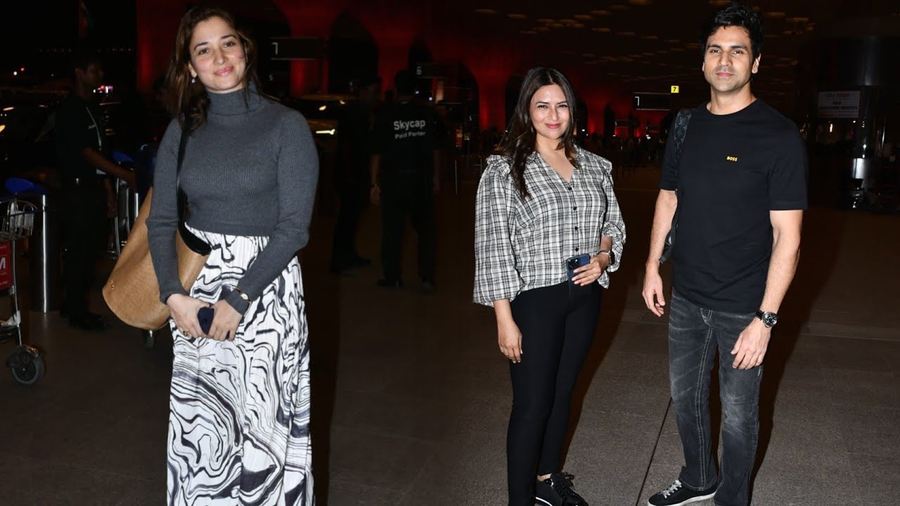 Tamannaah Bhatia and Divyanka Tripathi with Husband Spotted at the Airport