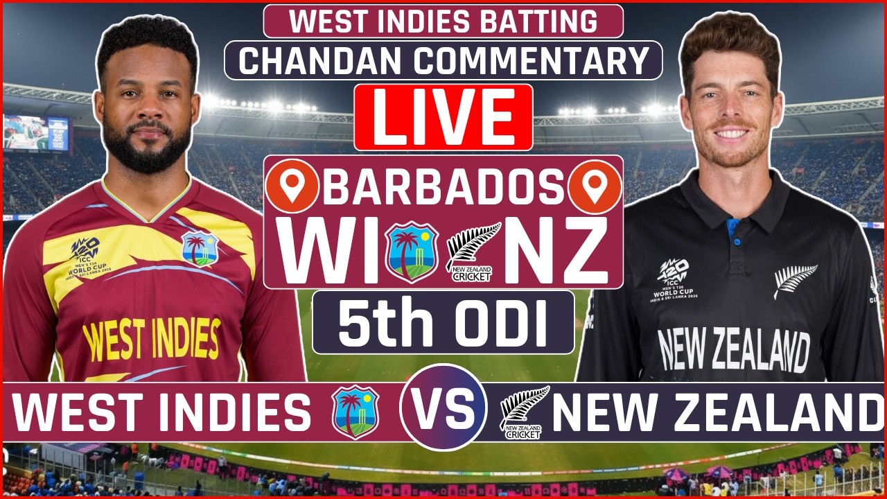 West Indies vs New Zealand 5th ODI Live Scores | WI vs NZ 5th ODI Live Scores & Commentary