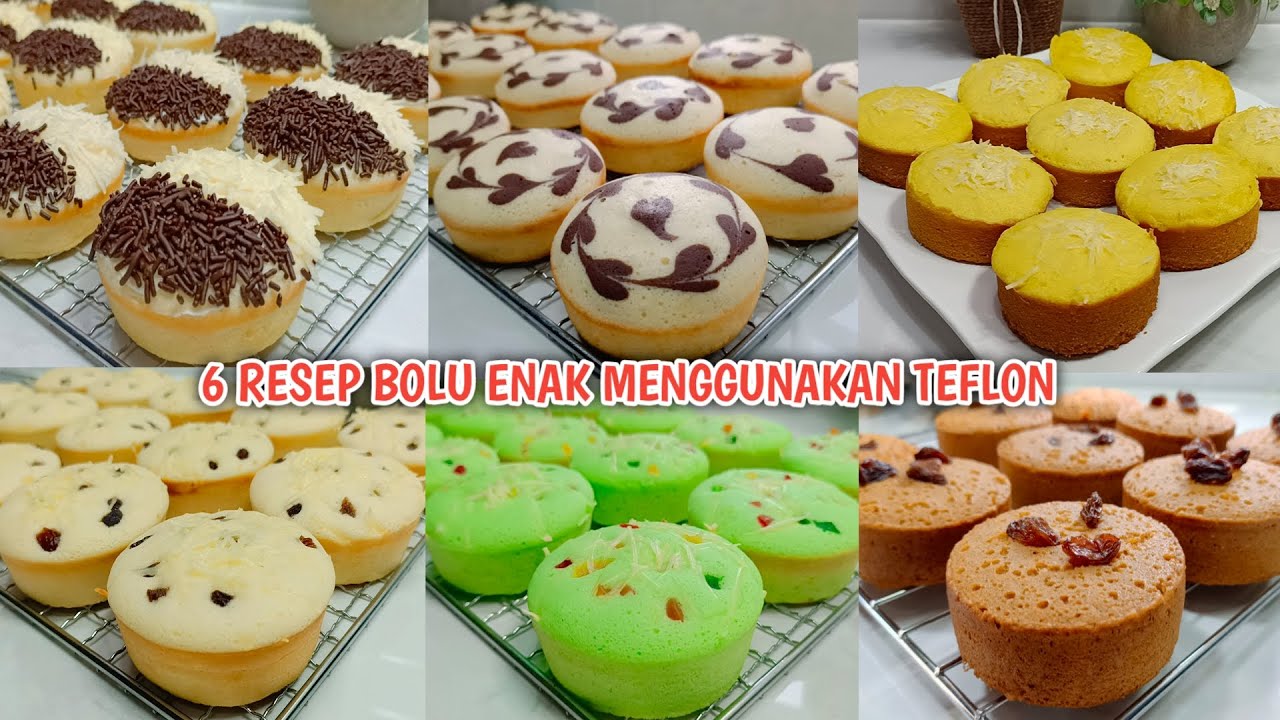 SANGAT MUDAH SUPER EMPUK‼️6 RESEP BOLU ENAK MASAKNYA CUMA MENGGUNAKAN TEFLON AJA‼️