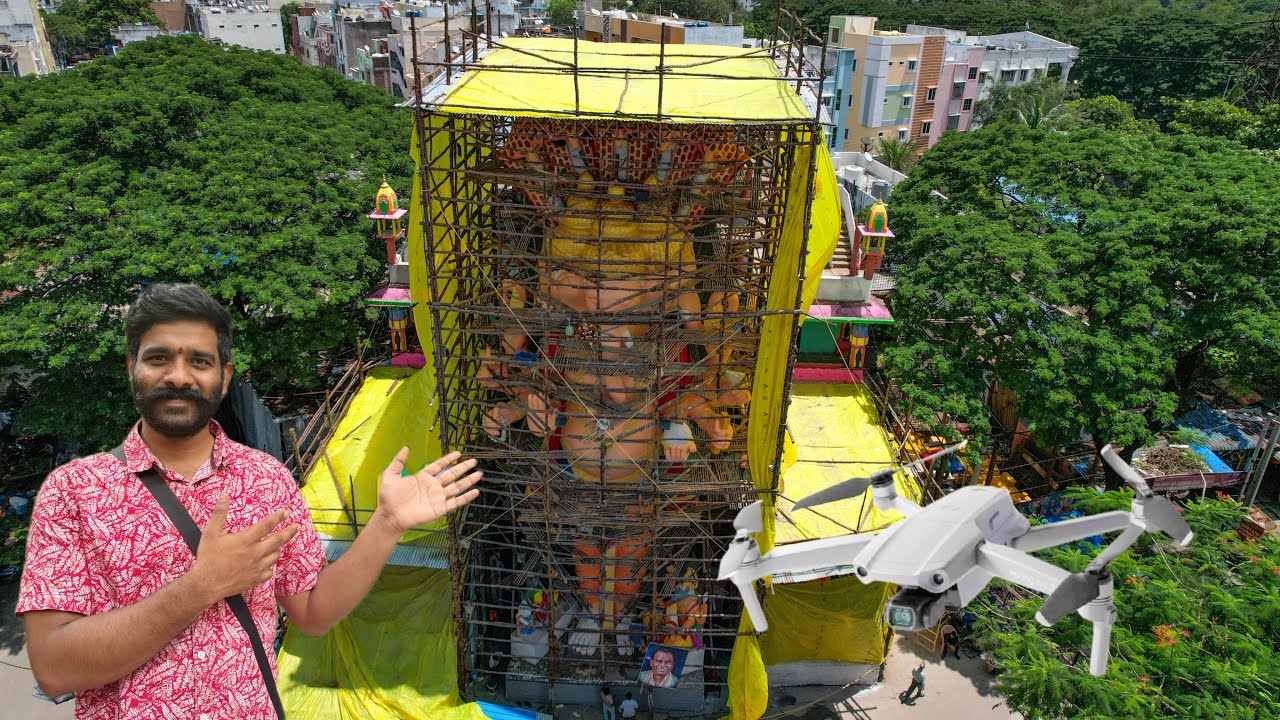 Khairatabad Ganesh Drone Visuals | Biggest Ganesh Making In Hyderabad | Khairatabad Ganesh 2025