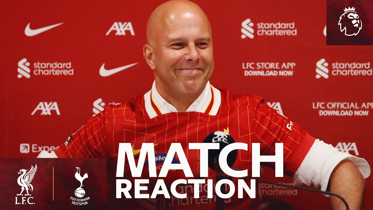 Arne Slot reacts to Liverpool becoming Premier League Champions