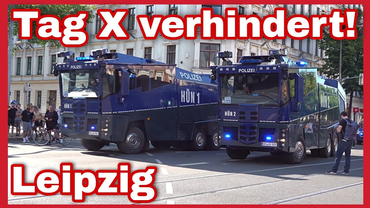 🛑Schwarzer Block gestoppt❗️POLIZEI im Großeinsatz am Tag X in LEIPZIG🚓Wasserwerfer