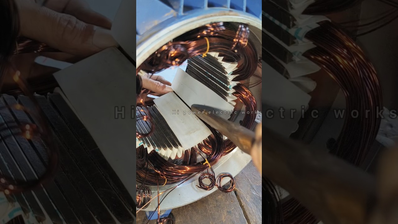 7.5 HP electric motor rewinding #electricmotorwinding #electrical #3phasemotorwinding #shorts