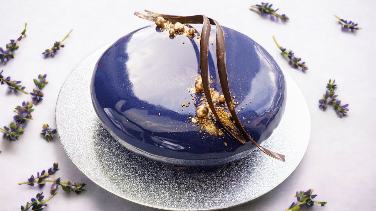 Mirror Glazed Blueberry Mango Mousse Cake Recipe | Shiny Mirror Glaze Cake