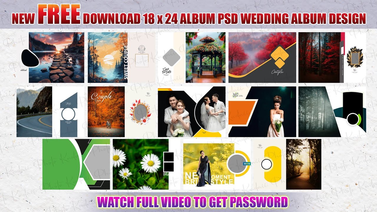 ✅ 18 X 24 Wedding album design free psd file free download 💯 book type album psd file download 🫰