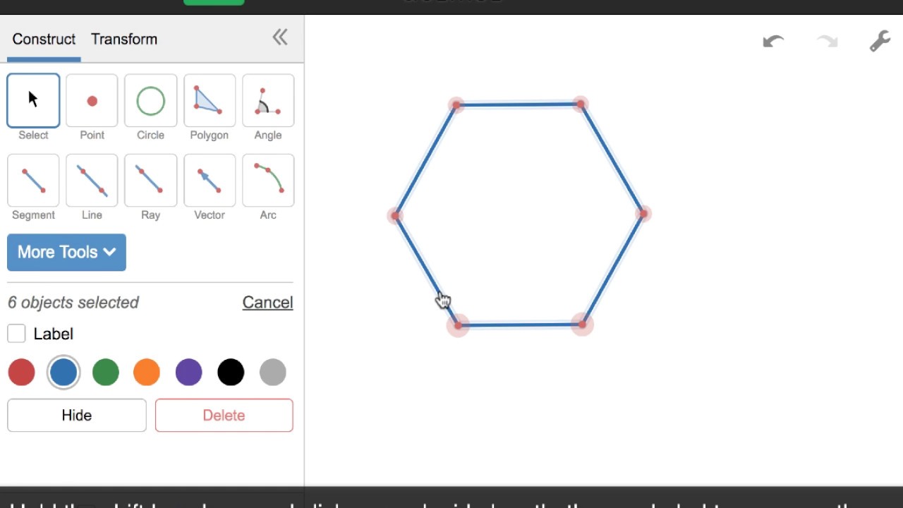 Mini Constructions with Desmos Geometry: Regular Hexagon
