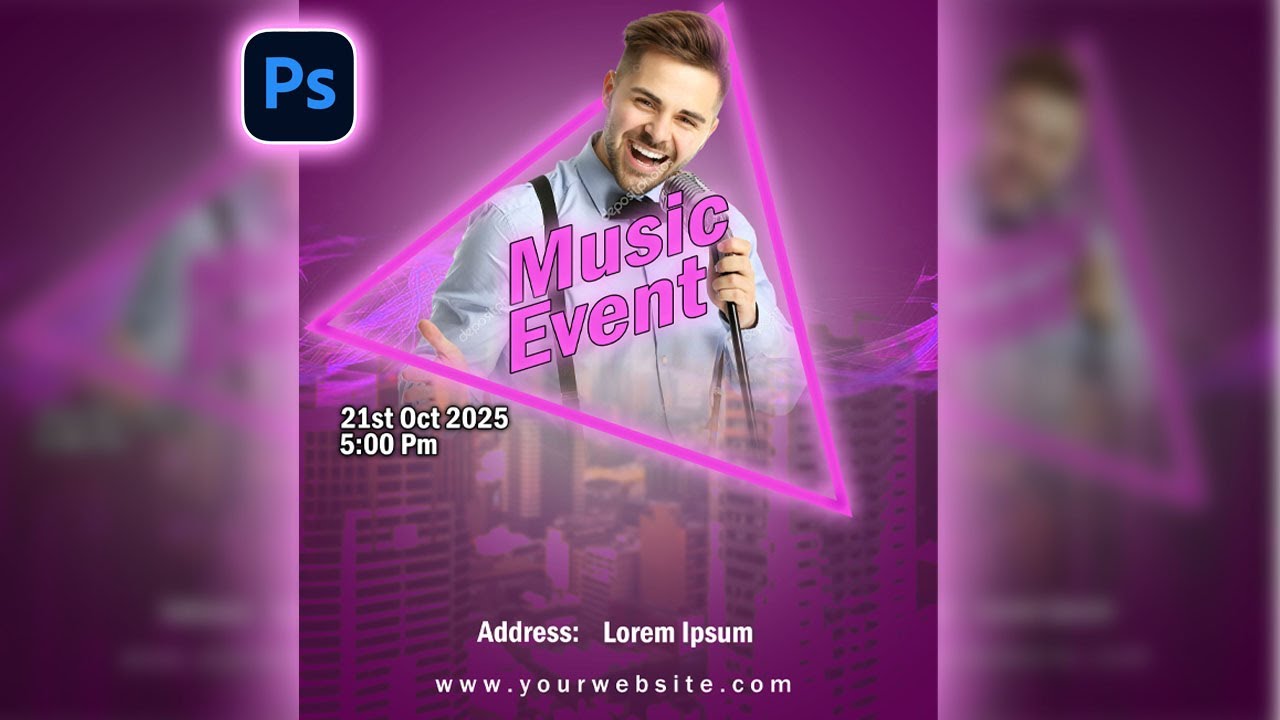 Create a Professional Music Event Poster in Photoshop | Step-by-Step Poster Design Tutorial