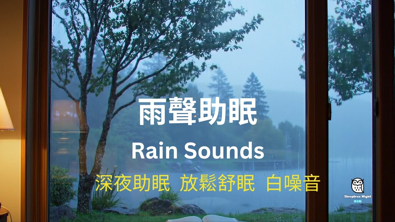 Rain Sounds for Sleep 4K No Music 你累了嗎 今晚睡不著嗎 湖邊大雨 Deep Sleep Rain White Noise