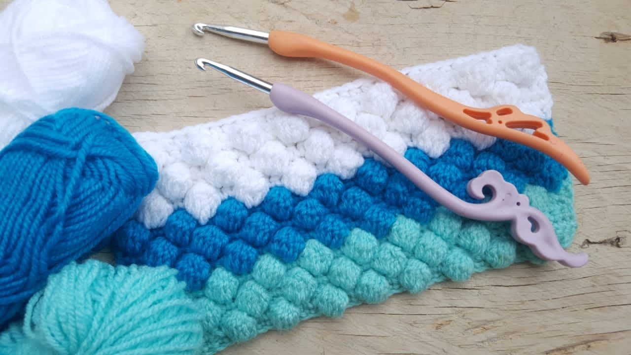 Punto burbujas tejido a crochet paso a paso