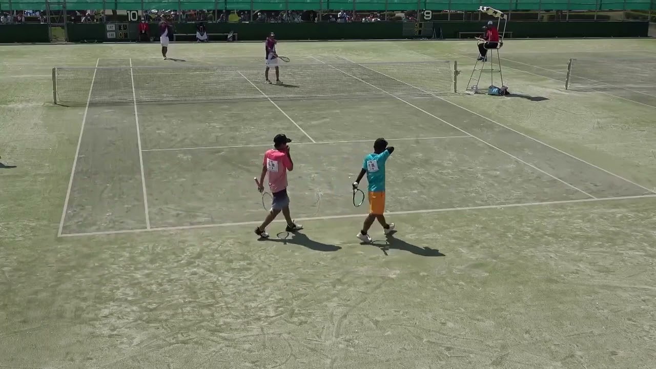 2021年IH ソフトテニス 男子個人4回戦 野田楓麿・永江孝二郎 高田商(奈良) vs 片岡暁紀・広岡大河 上宮(大阪)