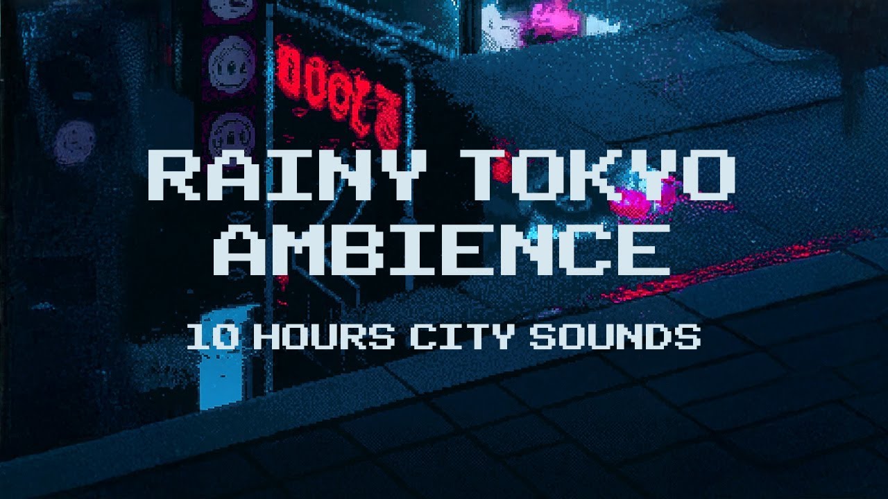 Rainy Pixel Tokyo Night Ambience | 10h Cozy Pixel Art City Rain in Shibuya for Study, Sleep & Relax