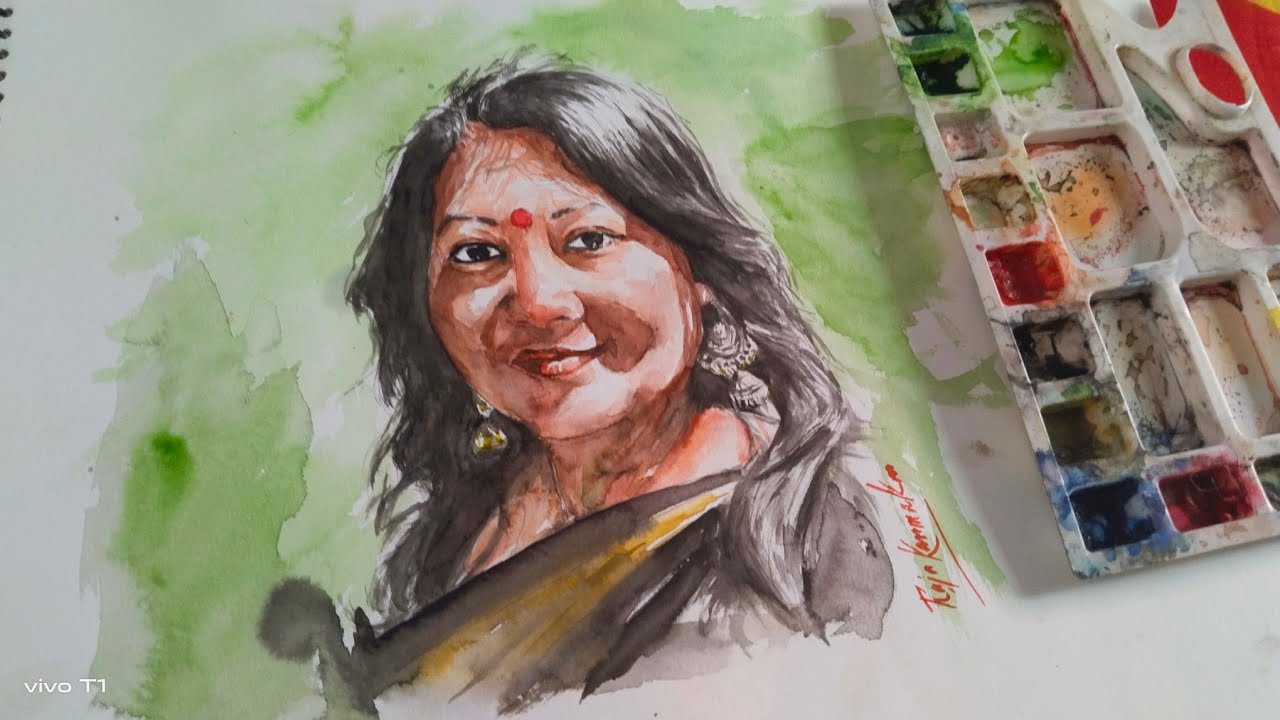 প্রবাসে ঘর কন্যা ||how to watercolor painting, watercolor probase ghorkonna