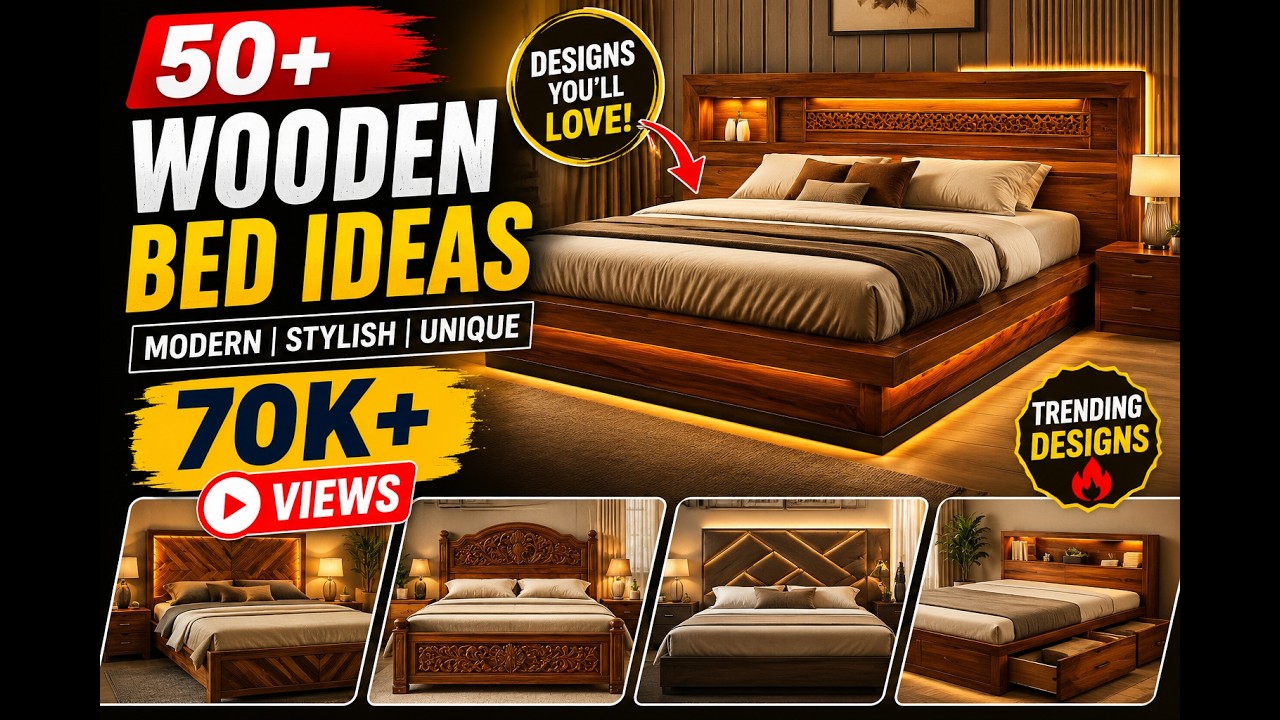 50+ Wooden Bed Designs |Modern and Elegant Wooden Bedroom Furniture Designs | Home Interior Ideas.