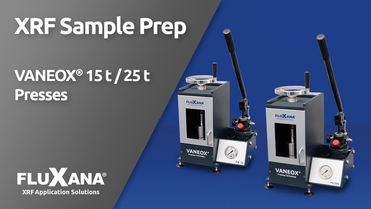 FLUXANA VANEOX 15t/25t press for X-ray fluorescence analysis (XRF)