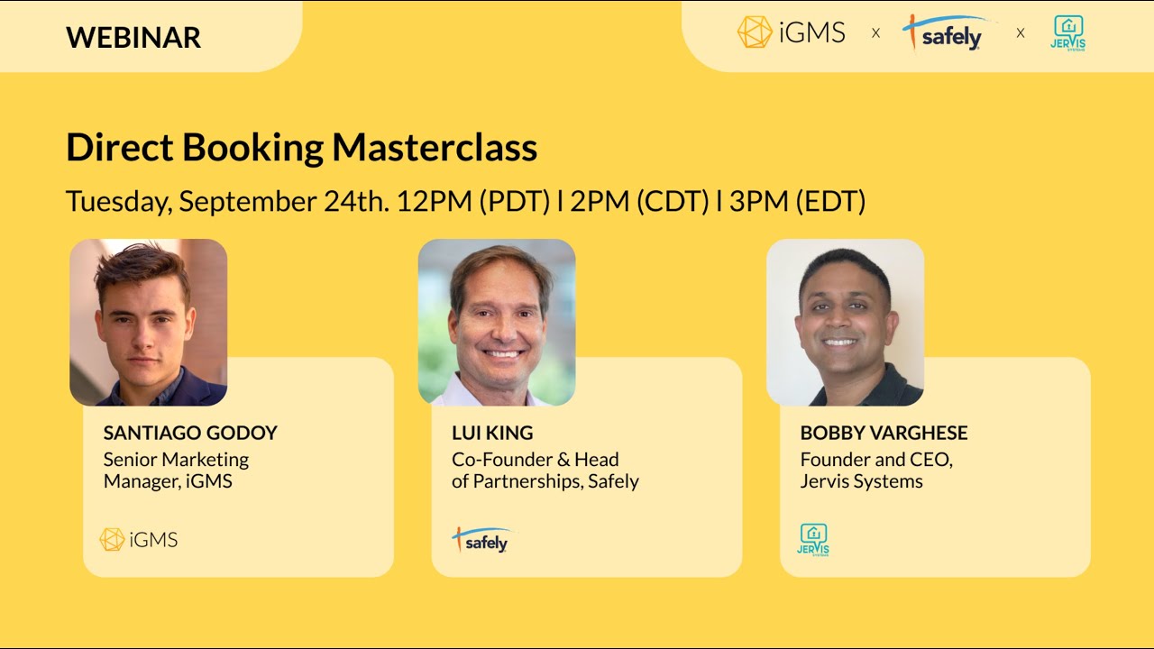 Webinar Replay: Direct Booking Masterclass with Safely & Jervis Systems