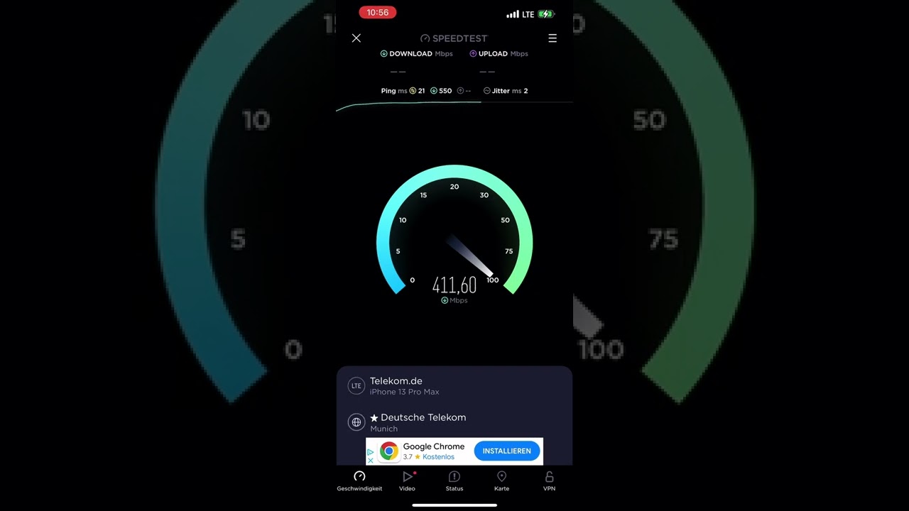 Telekom LTE Speedtest - Indoor / Sindelfingen / Deutschland / 2022