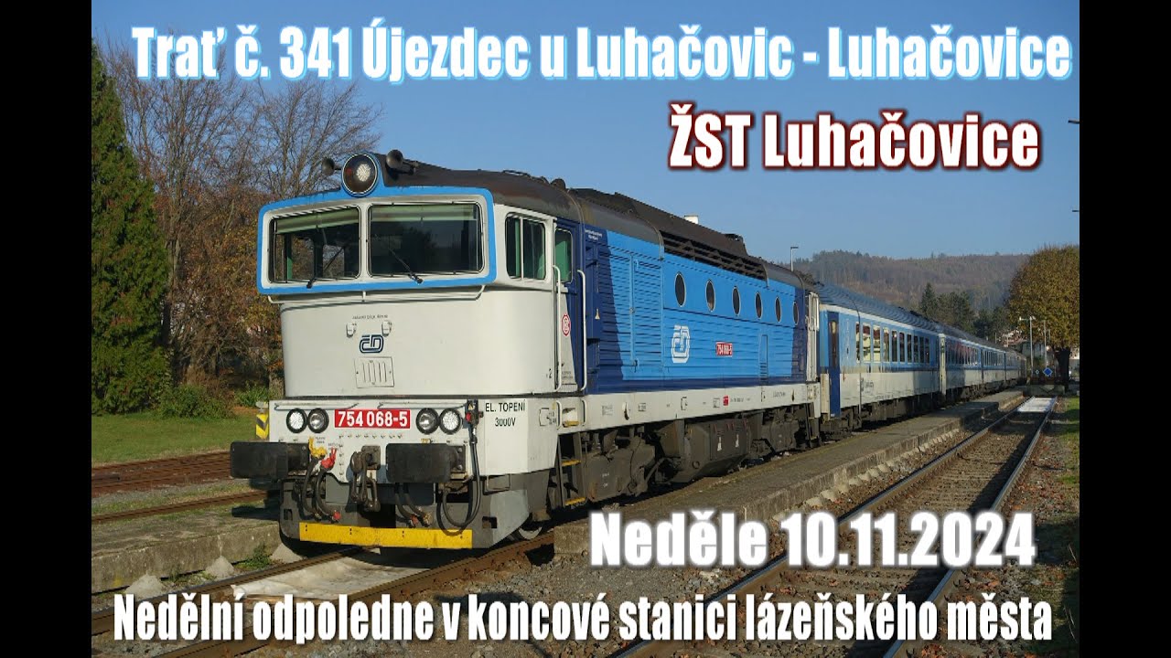 24.11.10 ŽST Luhačovice - Brejlovec T478.4077 v retro nátěru a 754 068-5 ve stanici lázeňského města