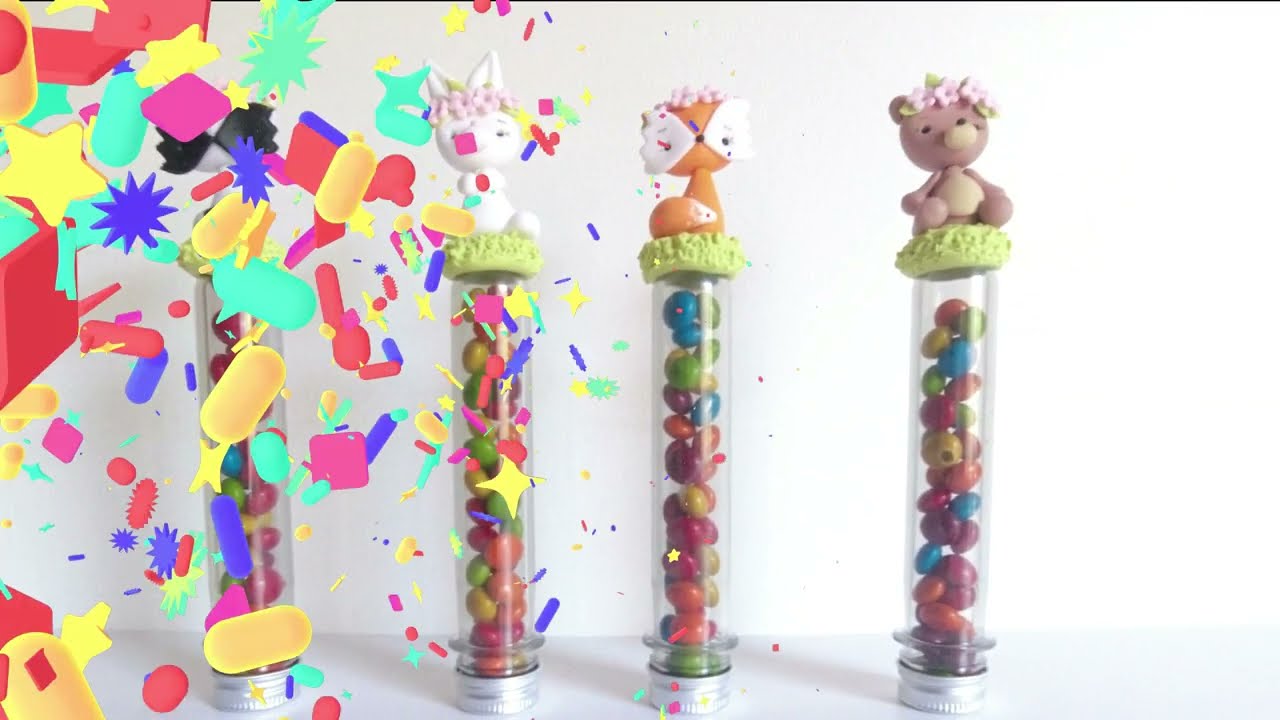 Tubo de porcelana fría Mapache - animales del bosque -Ambientando Fiestas