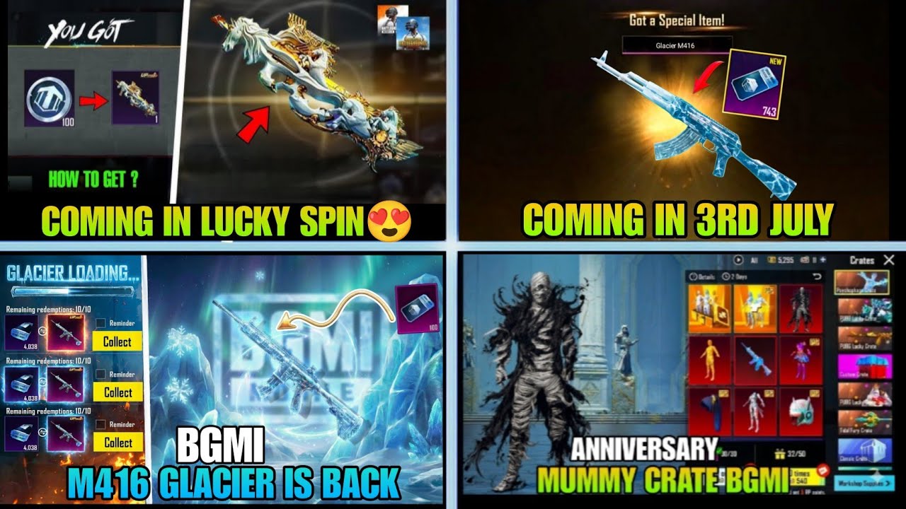 FINALLY 😍 AKM GLACIER IN BGMI CLASSIC CRATE |M416 GLACIER RETURN AGAIN? |NEXT LUCKY SPIN UPGRADE P90