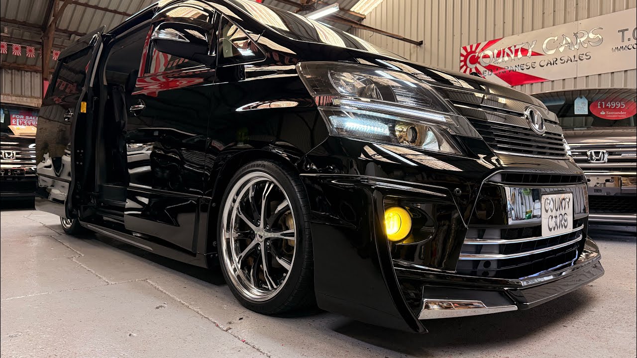 For Sale @ County Cars Toyota Vellfire 2.4Z Golden Eyes Edition, 20” Works Split Rim Alloys, 40K Mil