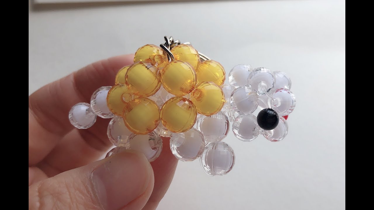 DIY kawaii bead turtle keychain 水晶串珠教学 可爱的小乌龟挂饰