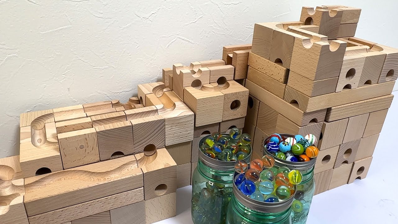 Marble Run ASMR ☆ Wooden Cuboro & Eureka Standard MIX 5 stage course!